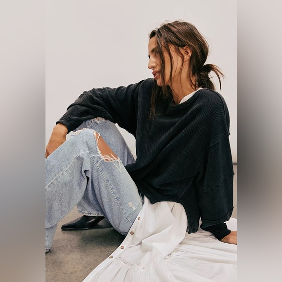 Free People We The Free Total Eclipse Tee In Black Size Small - Picture 4 of 11